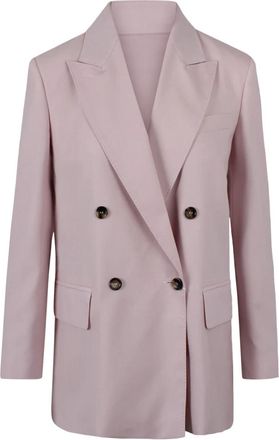 Max Mara Ombrosa double-breasted wollen blazer - Dames - Blazers - Roze - M - Wol - Jassen