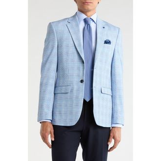 Soul of London Plaid Blazer in Light Blue at Nordstrom Rack, Size 42