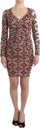 Gianfranco Ferre Elegante Multicolor Cocktailjurk met V-hals - Dames - Korte kleedjes - Veelkleurig - XS - Kleedjes