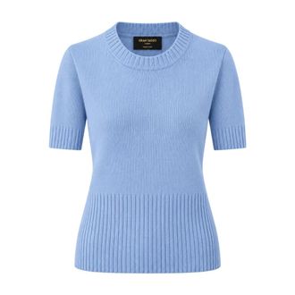 Gran Sasso Jersey de cuello redondo - Knitwear - Mujer - Azul - 5XL