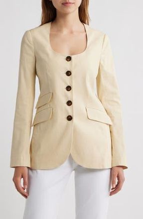 Rag & Bone Roslyn Linen Blend Blazer in Light Tan at Nordstrom Rack, Size 6