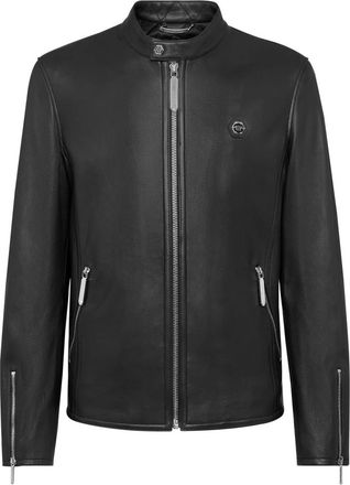 Philipp Plein Heren, Jassen, Zwart, Maat: 3XL Leer