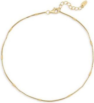 Argento Vivo Bar Station Anklet in Gold at Nordstrom Rack