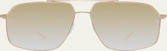 Barton Perreira Mens Double-Bridge Titanium Aviator Sunglasses