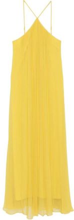Staud Dasha Pleated Halterneck Maxi Dress