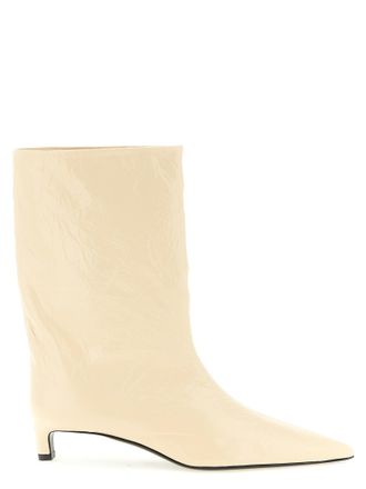 Jil Sander Beige Calfskin Ankle Womens Boots