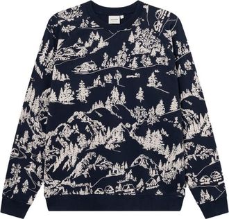 Dedicated Sweatshirt Malmoe Blue Hills AOP Pullover f&uuml;r Herren | blau/grau