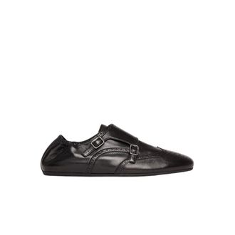 Scarosso Loafers, male, Black, Size: 10 1/2 US Johnny Double Monk Strap