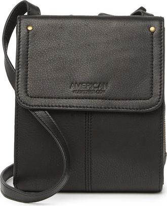 American Leather Co. Kansas Foldover Crossbody Bag in Black Smooth at Nordstrom Rack