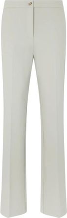 Pinko Wijde broek met hoge taille - Dames - Wijde Broeken - Grijs - L - Leer - Broeken