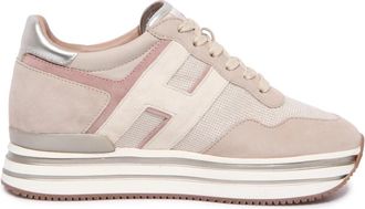 Hogan Midi Platform Veterschoenen - Dames - Sneakers - Beige - 35 EU - Su&egrave;de - Schoenen