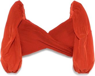 Zimmermann Rode Geplooide Top met Gedrapeerde Details - Dames - Blouses - Rood - XS - Overhemden