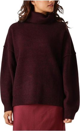 Co'Couture Maja Slit Rollneck Knit - Dames - Coltruien - Bruin - S - Wol - Truien & Vesten