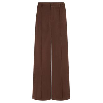 Ydence Ydence - Fs2608 Geneve Wijde Broek - Dames - Broeken - Bruin - Maat: XS Poliester