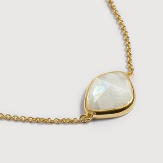 Monica Vinader Gold MV Siren Nugget Bracelet Moonstone