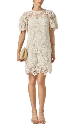English Factory Embroidered Floral Minidress in Natural at Nordstrom, Size Medium