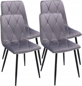 OEM 4 Sillas Modernas Tapizadas De Terciopelo