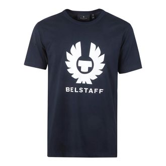 Belstaff Tops, Heren, Blauw, 2Xl, Katoen, Zwart Katoenen Jersey T-Shirt met Logo