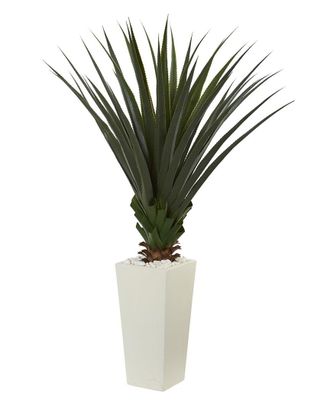 Nearly Natural 5Ft Spiky Agave Artificial Plant In Tower Planter