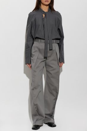 Christophe Lemaire Trousers With Belt, Womens, Grey