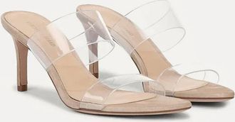 Veronica Beard Womens Asha Mid Heel Sandal In Sand/clear