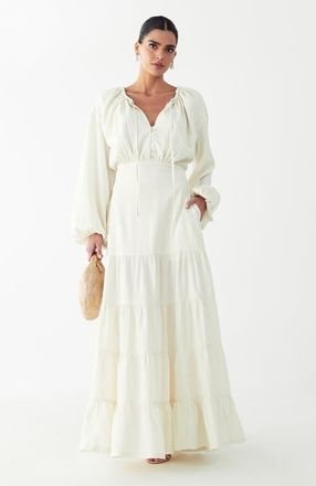 Willa Golden Maxi Dress in Natural at Nordstrom, Size 10