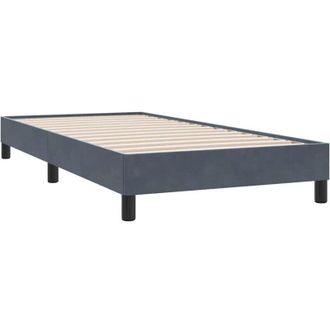 vidaXL Cama Box Spring Sin Colch&oacute;n Terciopelo Gris Oscuro 100x210 Cm Vidaxl