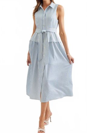 Entro Savannah Stripe Dress In Blue