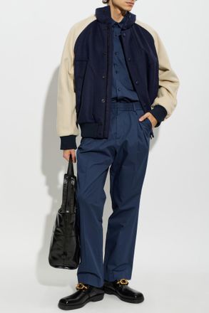 Balmain Creased Trousers, Mens, Navy Blue