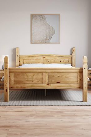 Home Discount Vida Designs Corona Bed High Foot End & Memory Foam Spring Mattress in Brown | Size: Single