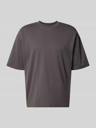Review Oversized T-Shirt mit Logo-Applikation in Dunkelgrau, Gr&ouml;&szlig;e XXL