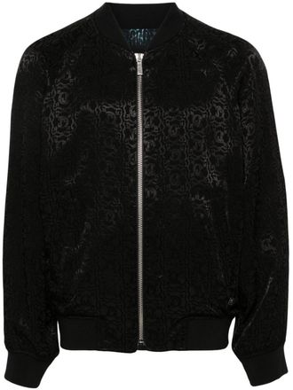 Just Cavalli Bomber con effetto jacquard - Nero