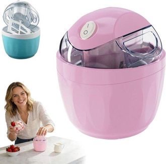 OEM M&aacute;quina Para Hacer Helados, El&eacute;ctrica, Helado Casero, Tambi&eacute;n Se Puede Usar Para Hacer Yogur Helado Y Gelato, Compacta Y Port&aacute;til, Rosa