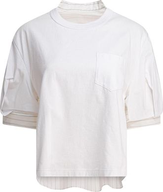sacai Spun Organza And Cotton Jersey T-Shirt