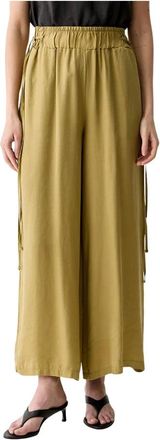Vicolo Pantalones Anchos - Trousers - Mujer - Verde - XL