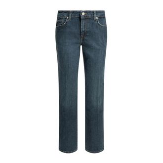 7 For All Mankind Jeans met Hoge Taille en Rechte Pijpen - Dames - Jeans - Blauw - Maat: W27 Denim