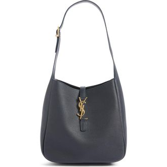 Saint Laurent Small Le 5 &agrave; 7 Leather Hobo in Bleu Abysse at Nordstrom