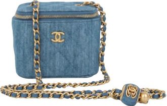 Chanel Blue Denim Coco Crush Vanity Bag