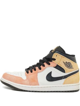 Nike Jordan Air Jordan 1 suede-panel sneakers - White