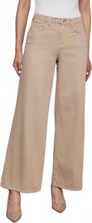 L'agence Alicent High Rise Sneaker Wide Leg Jean In Pale Khaki