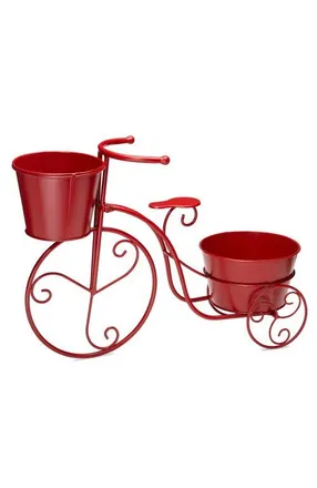Glitzhome 21.5L Metal Bicycle Planter Stands Flower Pot Cart in Red at Nordstrom, Size Medium