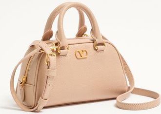 Valentino Garavani Mini Bauletto Vlogo Signature In Vitello Granato Donna ROSE SAND UNI