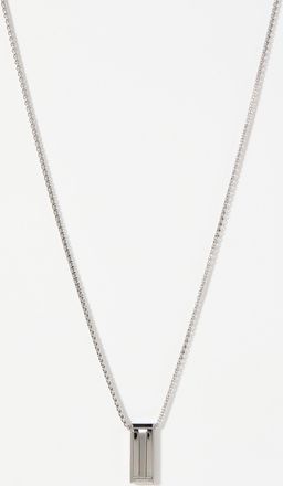 BOSS Mens Geo rectangle pendant necklace