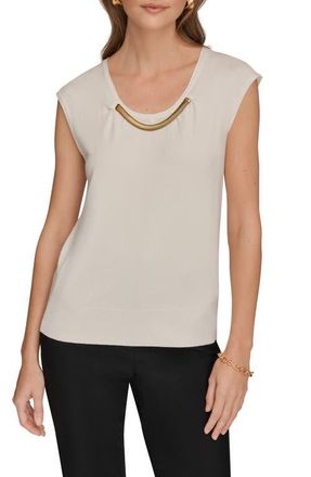 DKNY Coil Cap Sleeve Sweater in Cream at Nordstrom, Size X-Small