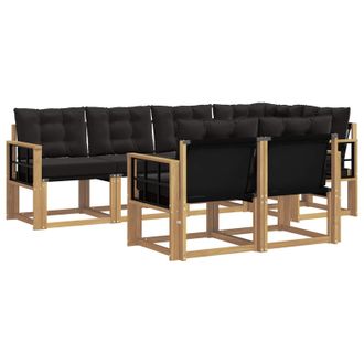 vidaXL Conjunto De Sof&aacute;s De Exterior Con Coj&iacute;n 7 Pcs Blanco Y Negro Vidaxl