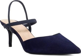 Dune London Ladies CLASSICAL Wide Fit Pointed Courts With Elasticated Stra Size UK 6 Suede Slingbacks