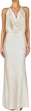 endless rose Satin Cowl Halter Dress in Champagne at Nordstrom, Size Small