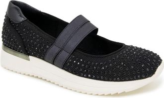 Kenneth Cole Reaction Caldwell Rhinestone Flat in Black Knit at Nordstrom Rack, Size 5.5