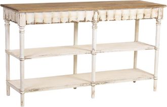 Wanderlust Deco Estanter&iacute;a de madera marr&oacute;n y blanca 160x50x90h cm