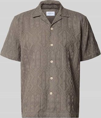 Lindbergh Lindbergh Modern Fit Freizeithemd mit Strukturmuster in Khaki, Gr&ouml;&szlig;e XXXL